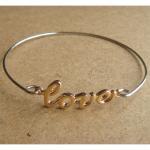 Gold Love Bangle Bracelet, Simple Everyday..