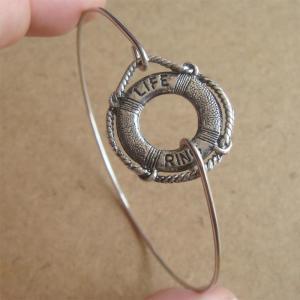 Life Ring Bangle Bracelet, Simple E..
