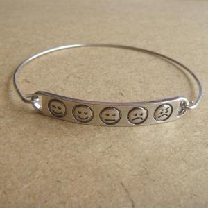 Face Bangle Bracelet, Simple Everyday Jewelry,..