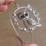 Owl Branch Bangle Bracelet, Simple Everyday..