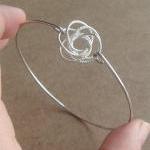 Wire Rose Bangle Bracelet, Simple Everyday..