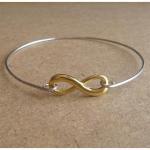 Golden Infinity Bangle Bracelet, Simple Everyday..
