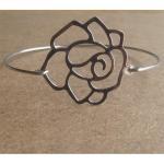 Flower Bangle Bracelet, Simple Everyday Jewelry,..
