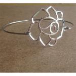 Flower Bangle Bracelet, Simple Everyday Jewelry,..