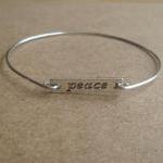 Peace Bangle Bracelet, Simple Everyday Jewelry,..