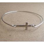 Cross Bangle Bracelet, Simple Everyday Jewelry,..
