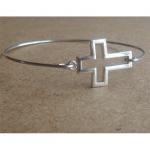 Charming Cross Bangle Bracelet, Simple Everyday..
