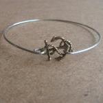 Anchor Bangle Bracelet, Simple Everyday Jewelry,..