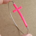 Pink Cross Bangle Bracelet