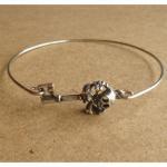 Skull Key Bangle Bracelet, Simple Everyday..