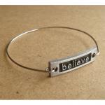Believe Bangle Bracelet, Simple Everyday Jewelry,..