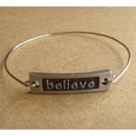 Believe Bangle Bracelet, Simple Everyday Jewelry,..